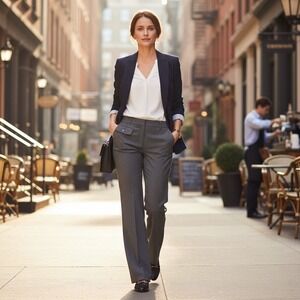 LOFT Marisa Trouser Gray Wide Leg Dress Pant Womens Size 0 Heathered Office NWOT